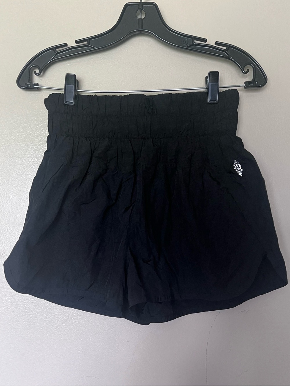 FP Movement by Free People Black High-Waist Smocked Shorts
